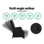 Gardeon 3PC Recliner Chairs Table Sun lounge Outdoor Furniture Wicker Adjustable Black - Image 6