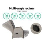 Gardeon Recliner Chairs Sun lounge Wicker Lounger Outdoor Furniture Patio Adjustable Grey - Image 5
