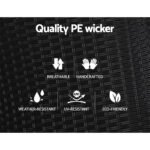 Gardeon 2PC Recliner Chairs Sun lounge Wicker Lounger Outdoor Furniture Adjustable Black - Image 5