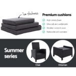 Gardeon 2PC Recliner Chairs Sun lounge Wicker Lounger Outdoor Furniture Adjustable Black - Image 6