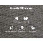 Gardeon 2PC Recliner Chairs Sun lounge Wicker Lounger Outdoor Furniture Adjustable Grey - Image 5