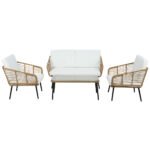 Gardeon 4-Piece Outdoor Sofa Set Rattan Lounge Setting Table Chairs - Image 3