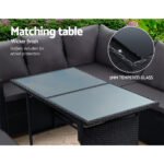 Gardeon Outdoor Furniture Dining Setting Sofa Set Lounge Wicker 8 Seater Black - Image 4