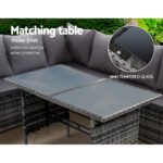 Gardeon Outdoor Dining Set Sofa Lounge Setting Chairs Table Ottoman Grey Cover - Image 5