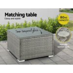Gardeon 5-Piece Outdoor Sofa Set Wicker Couch Lounge Setting 4 Seater Grey - Image 6