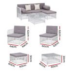 Gardeon 4 Seater Outdoor Sofa Set 5PCS Table Chair Set Garden Patio Furniture - Image 2