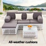 Gardeon 4 Seater Outdoor Sofa Set 5PCS Table Chair Set Garden Patio Furniture - Image 4