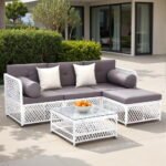 Gardeon 4 Seater Outdoor Sofa Set 5PCS Table Chair Set Garden Patio Furniture - Image 7