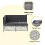 Gardeon 6 Seater Outdoor Sofa Set 7PCS Table Chair Set Garden Rattan Patio Furniture - Image 5