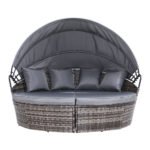 Gardeon Sun Lounge Setting Wicker Lounger Day Bed Outdoor Furniture Patio Grey - Image 3