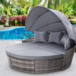 Gardeon Sun Lounge Setting Wicker Lounger Day Bed Outdoor Furniture Patio Grey - Image 8
