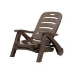 Gardeon Sun Lounger Folding Lounge Chair Wheels Patio Outdoor Furniture Brown - Image 3