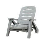 Gardeon Sun Lounger Folding Lounge Chair Wheels Patio Outdoor Furniture Grey - Image 3