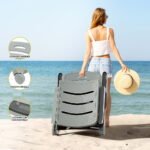 Gardeon Sun Lounger Folding Lounge Chair Wheels Patio Outdoor Furniture Grey - Image 6