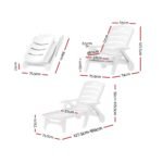 Gardeon Sun Lounger Folding Chaise Lounge Chair Wheels Patio Outdoor Furniture - Image 2