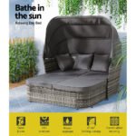 Gardeon Outdoor Sun Lounge Setting Patio Furniture Wicker Sofa Garden Day Bed - Image 4