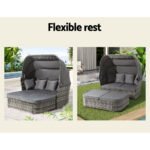 Gardeon Outdoor Sun Lounge Setting Patio Furniture Wicker Sofa Garden Day Bed - Image 5