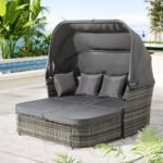 Gardeon Outdoor Sun Lounge Setting Patio Furniture Wicker Sofa Garden Day Bed - Image 7