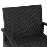 Gardeon 3PC Patio Furniture Bistro Set Wicker Outdoor Lounge Setting Black - Image 7