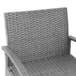Gardeon 3PC Patio Furniture Bistro Set Wicker Outdoor Lounge Setting Grey - Image 7