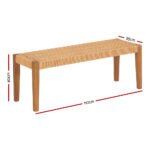 Gardeon Outdoor Garden Bench Seat Dining Acacia Wood 2-Seater Patio Furniture - Image 2