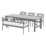 Gardeon Outdoor Dining Set 5 Piece Wooden Table Chairs Setting Grey - Image 7