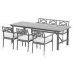 Gardeon Outdoor Dining Set 5 Piece Wooden Table Chairs Setting Grey - Image 3