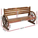 Gardeon Outdoor Garden Bench Wooden 3 Seat Wagon Chair Lounge Patio Furniture - Image 2