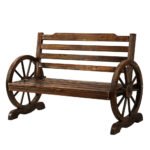 Gardeon Outdoor Garden Bench Wooden 2 Seat Wagon Chair Patio Furniture Brown - Image 8