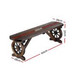 Gardeon Outdoor Garden Bench Seat Wooden Patio Furniture Wagon Dining Chair - Image 2