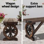 Gardeon Outdoor Garden Bench Seat Wooden Patio Furniture Wagon Dining Chair - Image 5