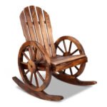 Gardeon Wagon Wheels Rocking Chair - Brown - Image 7