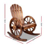 Gardeon Wagon Wheels Rocking Chair - Brown - Image 2