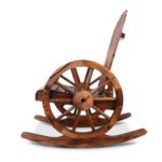 Gardeon Wagon Wheels Rocking Chair - Brown - Image 4