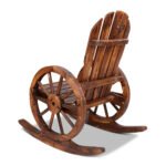 Gardeon Wagon Wheels Rocking Chair - Brown - Image 5