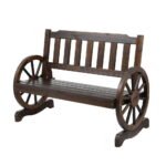 Gardeon Outdoor Garden Bench Wooden 2 Seater Wagon Chair Patio Furniture Brown - Image 8