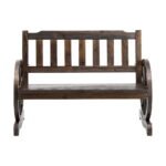 Gardeon Outdoor Garden Bench Wooden 2 Seater Wagon Chair Patio Furniture Brown - Image 3