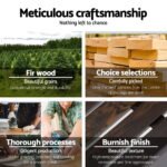 Gardeon Outdoor Garden Bench Wooden 2 Seater Wagon Chair Patio Furniture Brown - Image 6