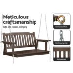 Gardeon Porch Swing Chair With Chain Outdoor Furniture Wooden Bench 2 Seat Brown - Image 5