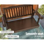 Gardeon Porch Swing Chair With Chain Outdoor Furniture Wooden Bench 2 Seat Brown - Image 6