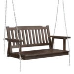 Gardeon Porch Swing Chair With Chain Outdoor Furniture Wooden Bench 2 Seat Brown - Image 7