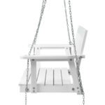 Gardeon Porch Swing Chair with Chain Garden Chair Outdoor Furniture Wooden White - Image 3