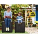 Gardeon Outdoor Storage Box 195L Organiser Garden Bench Deck Toy Shed Tool Black - Image 4