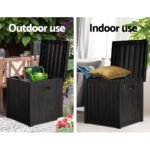Gardeon Outdoor Storage Box 195L Organiser Garden Bench Deck Toy Shed Tool Black - Image 6