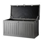 Gardeon Outdoor Storage Box 190L Container Lockable Garden Bench Tool Shed Black - Image 8