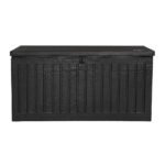 Gardeon Outdoor Storage Box 270L Container Lockable Garden Bench Tool Shed Black - Image 3
