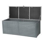 Gardeon Outdoor Storage Box 390L Container Lockable Garden Bench Tools Toy Shed Black - Image 2