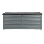 Gardeon Outdoor Storage Box 390L Container Lockable Garden Bench Tools Toy Shed Black - Image 4