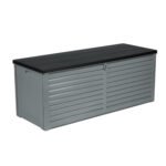 Gardeon Outdoor Storage Box 390L Container Lockable Garden Bench Tools Toy Shed Black - Image 5