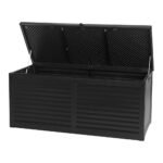 Gardeon Outdoor Storage Box 490L Container Lockable Garden Bench Shed Tools Toy All Black - Image 8